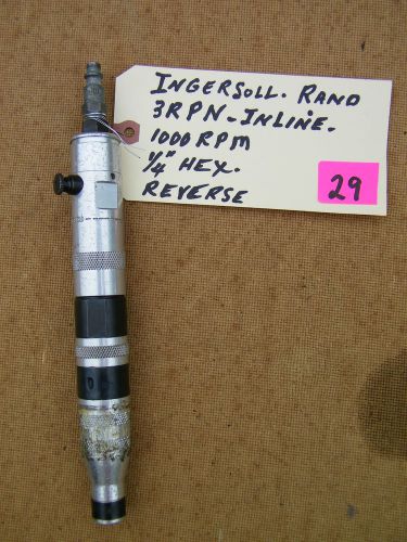 INGERSOLL RAND - INLINE NUTRUNNER - 3RPN, 1000 RP, 1/4&#034; HEX. REVERSE, USED, USA