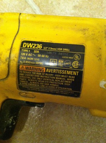 DEWALT 1/2&#034; DRILL [MODEL DW236]