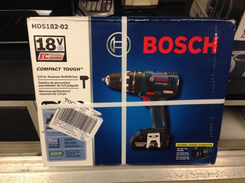Bosch hds182-02 18-volt brushless 1/2-inch compact tough hammer drill/driver for sale