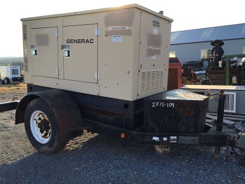 15 kw generac on trailer w/base fuel tank, new ctrl pnl, starts/runs, sold as-is for sale