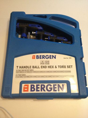 BERGEN 16pc T HANDLE BALL END HEX &amp; TORX KEY SET