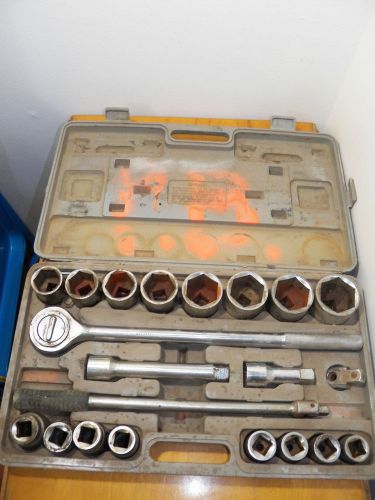 Heavy Duty 21 Piece 3/4&#034; Drive 7/8&#034; - 2&#034; Socket Wrench Set w/ Case Ratchet