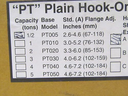 Ingrasoll rand pt005 1/2 ton beam trolley 2.6-4.6flange for sale