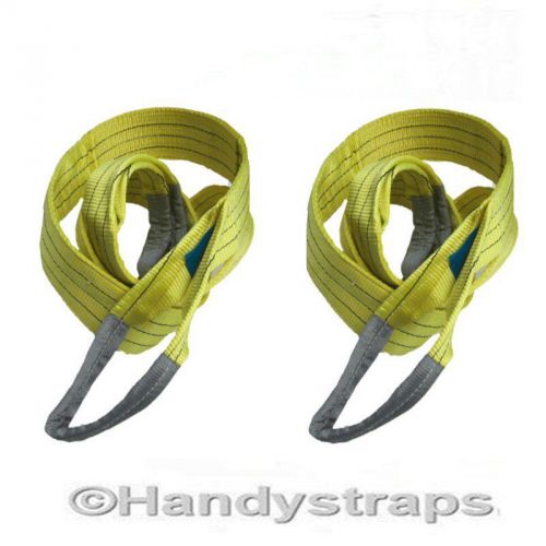 2 x duplex 3 meter x 3,000kg webbing lifting sling strap strop 3 ton - 90mm wide for sale