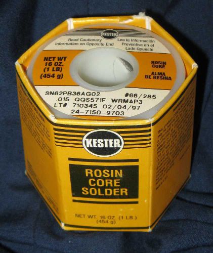 Kester 24-7150-9703 - sn62pb36ag02 66 core 285 flux wire solder .015 dia for sale