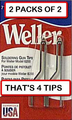 (2 packs of 2) weller 7135w solder tip for 8200 soldering gun, 2 per pack/4 tips for sale