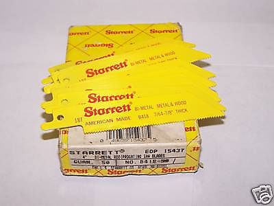 Lot of 10 starrett 4&#034; reciprocating saw blades 18t b418 for sale