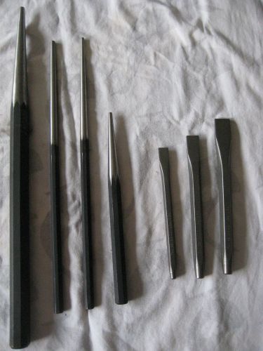 Premier heavy duty punch and chisel sets,  7pc professional quality, for sale