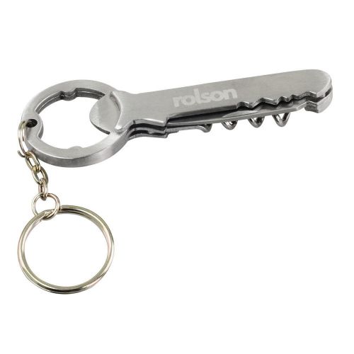 Stainless steel key shaped multi tool bottle opener &amp; corkscrew for sale