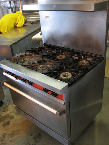 Vulcan 6 burner range w/ oven - natural gas model: 36l77rthe for sale