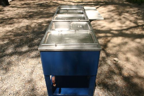 Gas Steam Table with pans and lids