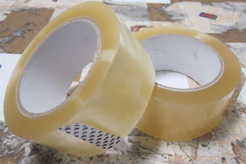 Lot 2, 2&#034; packing tapes 110 yds 48mm x 100m clear 1.8mil package seal shipping for sale