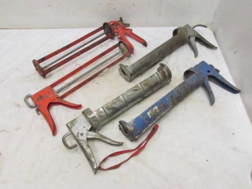 Good lot of 5 used large size caulk caulking gun dispenser newborn 105 125 315 for sale