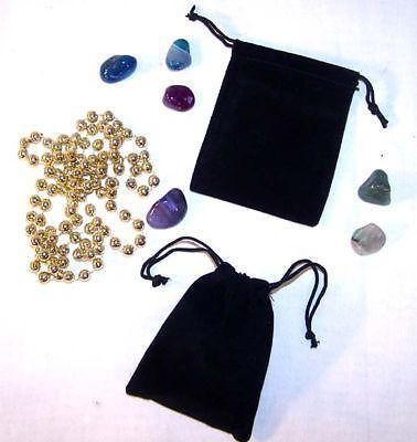 24 large black velvet drawstring storage jewelry bags soft bag coins rocks new for sale