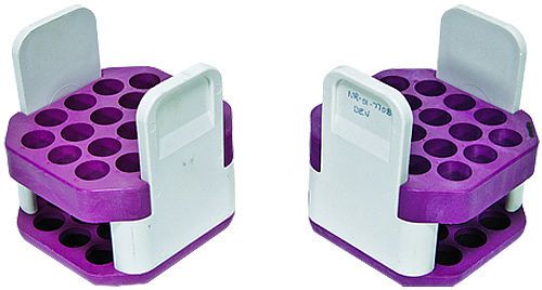 Set of 2 Beckman Centrifuge Rotor Bucket Tube Adapters Purple 18 slots