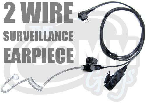 2 WIRE SURVEILLANCE MIC EARPIECE FOR MOTOROLA CP200 PR400 CLS HYT RADIO HEADSET