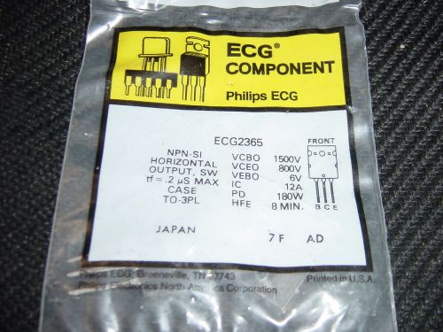 NEW ECG2365 HORIZONTAL OUTPUT TRANSISTOR NTE2365