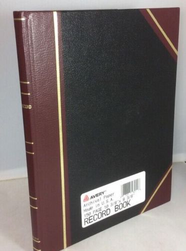 Avery Record Book 10 3/8&#034; X 8 3/8&#034; Black-Marron