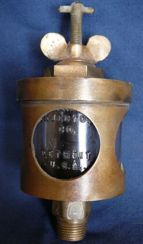 Vintage american injector co...brass hit &amp; miss engine oiler !! brass and glass for sale