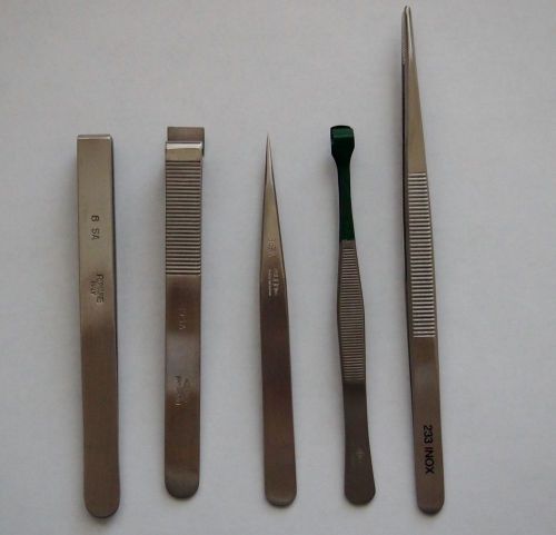 Very Cool Five Piece Tweezer Kit Made In Switzerland &amp; Italy