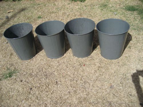 Lot of 4 Vtg LAWSON Industrial Office Classroom Metal Trash Garbage Can Bucket