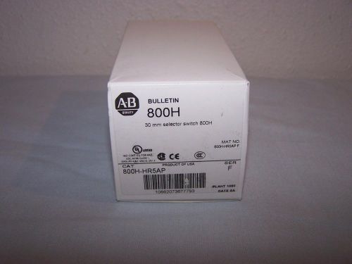 ALLEN BRADLEY 800H-HR5AP SELECTOR SWITCH 30.5MM 2 POS NEW IN BOX