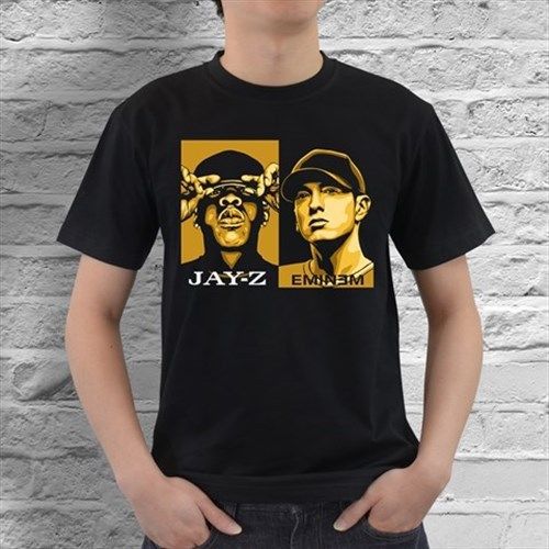 New Jay Z and Eminem Mens Black T-Shirt Size S, M, L, XL, XXL, XXXL