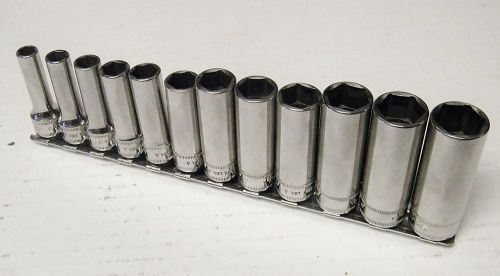 Snap-on 12pc 3/8&#034;dr deep metric socket set likenew for sale