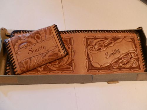 &#034;smitty&#034; personalized leather wallet and key holder by norm lawton .... for sale