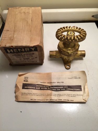 &#034; NEW HENRY  GOLDEN BANTAM PACKLESS GLOBE REFRIGERATION SHUT OFF VALVE 5167