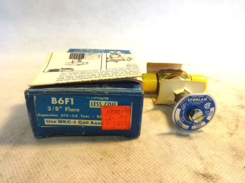 NEW SPORLAN B6F1 3/8&#034; FLARE SOLENOID VALVE LESS COIL