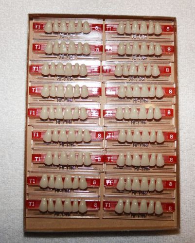 16 CARDS OF ACRYLIC DENTURE TEETH   T1 8