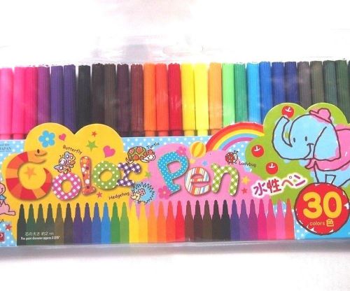 30 PCS MULTI-COLOR WRITING PEN MARKER HIGHLIGHTS DIAMETER 0.078&#034; MEJI PEN