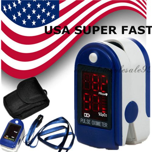 USA Ship LED Contec Fingertip Pulse Oximeter SPO2 Blood Oxygen Pressure Blue