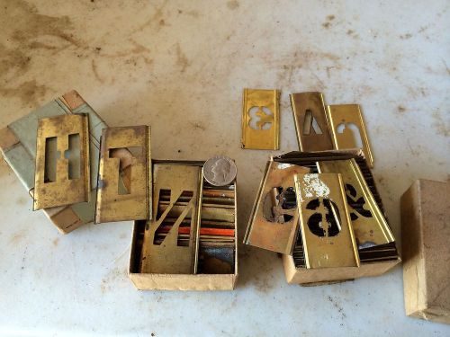 Large lot of 1&#034; brass stencils