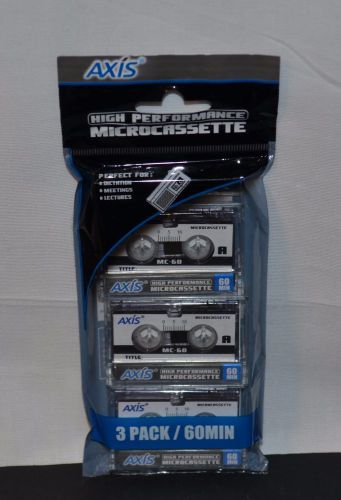 AXIS HIGH PERFORMANCE MICROCASSETTES - 60 MIN 3-PACK - NEW