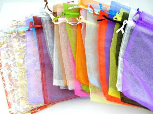 20 assorted 5*7&#034; organza jewelry gift party packing bags pouches 13*18cm for sale