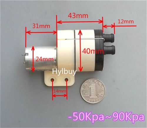 Dc 12v small diaphragm pump -50~90kpa pressure vacuum pump air water pump 1l/min for sale