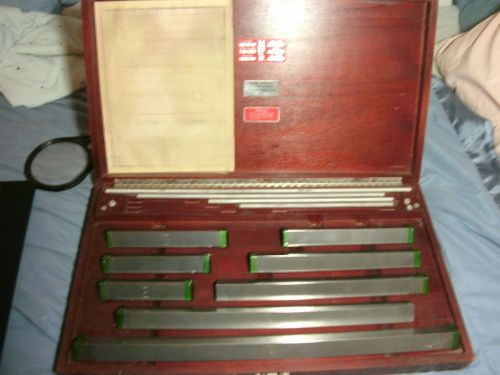 Hoke pratt &amp; whitney precision square long gage block set 458-m vintage 8 pc for sale