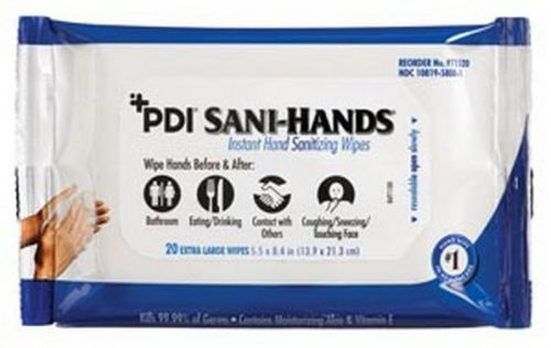 Pdi sani-hands instant hand sanitizing wipes bedside #p71520 new/sealed 48/cs for sale