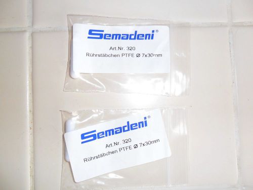 2 Semandeni 320 PTFE Stirrer Bar, Cylindrical, 7x30mm Magnetic