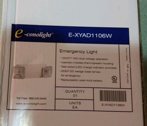 New econolight e-xyad1106w emergency light 120/277v test switch led charge indic for sale