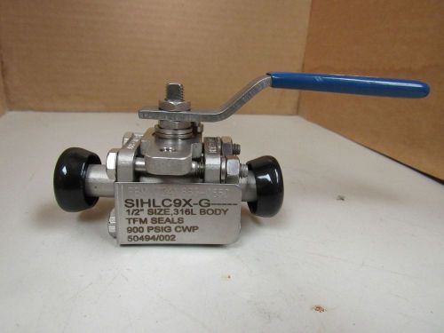 NEW PBM STAINLESS S/S 316 1/2&#034; TRI-CLAMP BALL VALVE 900 PSIG CWP SIHLC9X-G