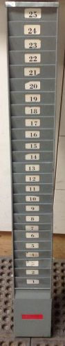 Vintage Genuine LATHEM Heavy Duty Time Clock 25 Slot Card Holder