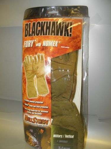 BLACKHAWK FURY w/NOMEX HELLSTORM PROTECTIVE GLOVES MILITARY/TACTICAL MENS XL TAN