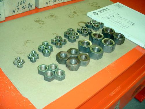 New lot of 42 pcs left hand steel hex nuts from 5/16-18 to 1&#034;-14 free shipping for sale