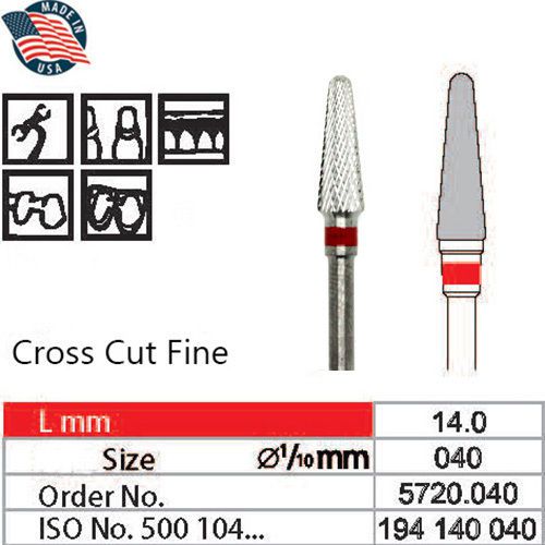 Wilson USA Tungsten Carbide Cutter HP Drill Bit Dental Nail Fine Medium Cone