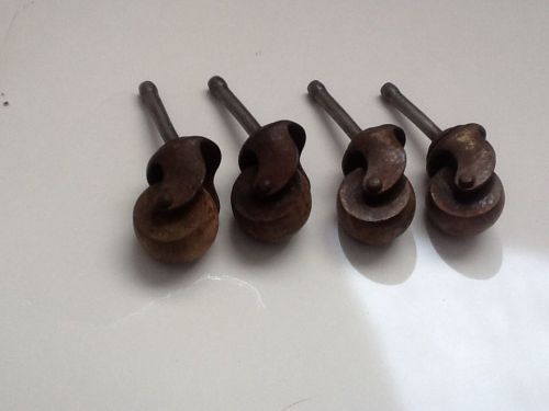 Set Of 4 Vintage Metal And Wood 1&#034; Caster Wheels