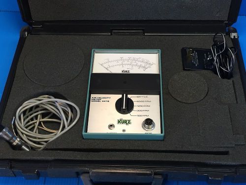 Kurz 441S 100-6000 FPM Battery Powered Portable Air Velocity Meter w/Probe +Case