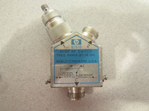 Hp spdt rf switch 8761b, option 100, freq. range: dc 18 ghz, 24-30vdc, nice cond for sale